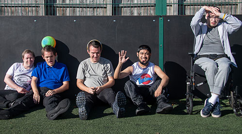 Playing football at Y Sifil