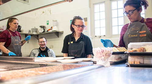 Working in the kitchen